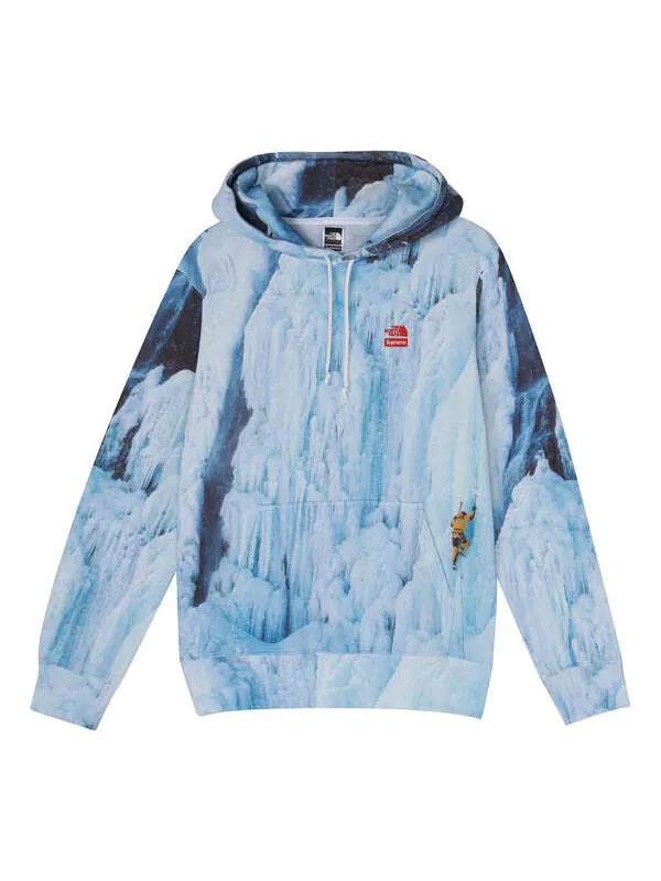 Толстовка Supreme SS21 Week 5 Supreme x The North Face Ice Climb Hooded Sweatshirt — изображение 1 из 4, синий