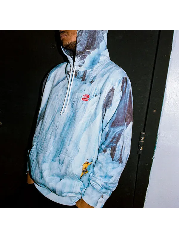 Толстовка Supreme SS21 Week 5 Supreme x The North Face Ice Climb Hooded Sweatshirt — изображение 3 из 4, синий