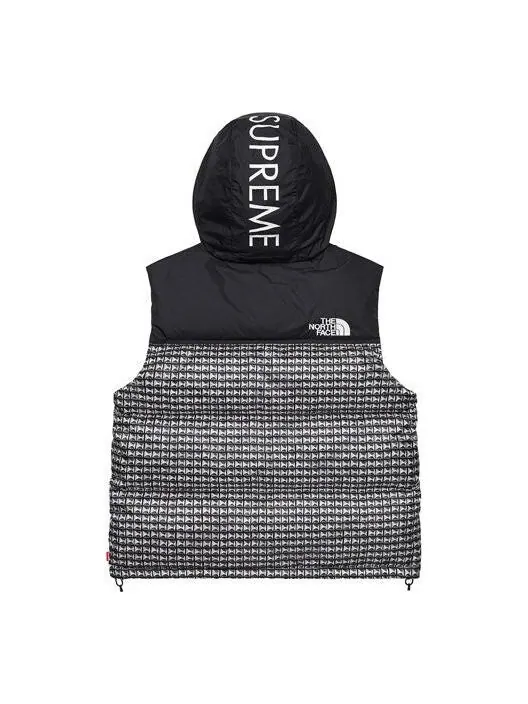 Жилет x the north face studded nuptse vest 'black white' Supreme — изображение 2 из 3, черный/белый