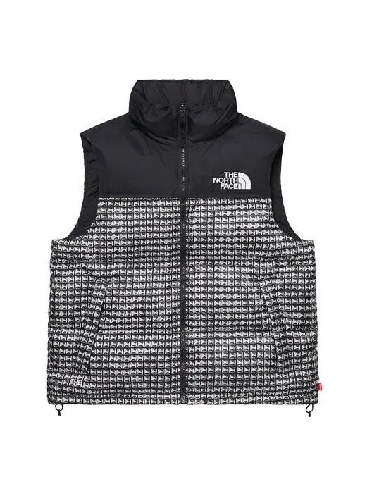 Жилет x the north face studded nuptse vest 'black white' Supreme — изображение 3 из 3, черный/белый