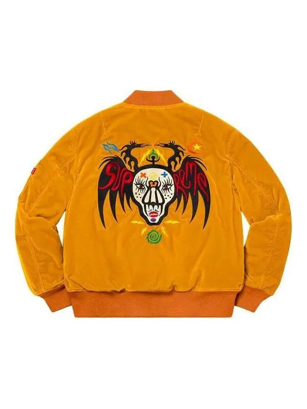 Куртка clayton patterson skulls velvet ma-1 jacket 'yellow white black red' Supreme — изображение 2 из 4