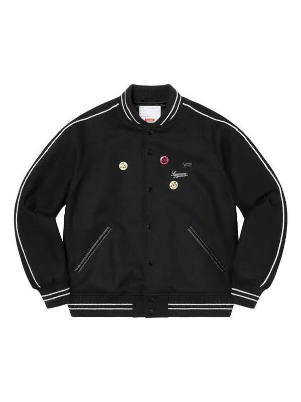 Куртка x jamie reid it's all bollocks varsity jacket 'black' Supreme — изображение 1 из 2, черный
