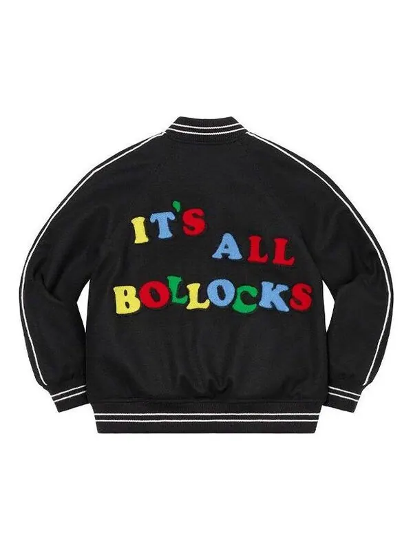 Куртка x jamie reid it's all bollocks varsity jacket 'black' Supreme — изображение 2 из 2, черный