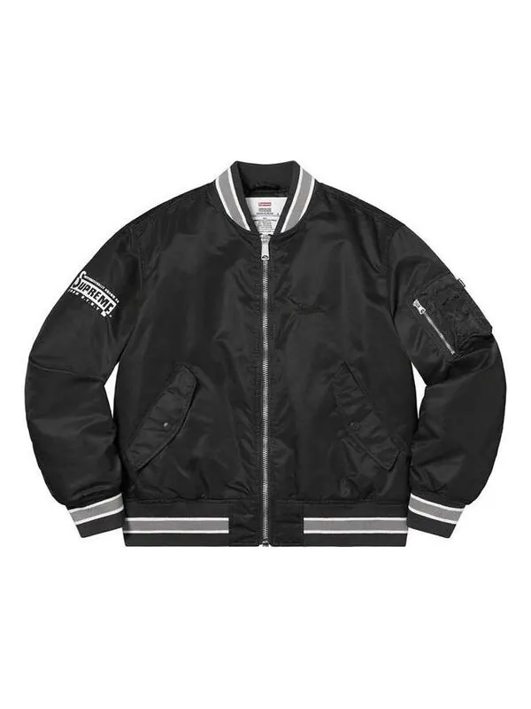 Куртка second to none ma-1 jacket 'black white' Supreme — изображение 1 из 3, черный/белый