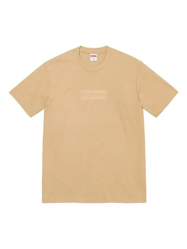 Футболка tonal box logo t-shirt 'beige' Supreme — изображение 1 из 1, бежевый