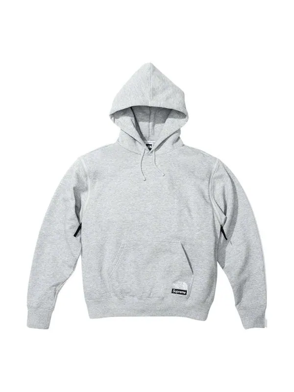 Толстовка x the north face convertible hooded sweatshirt 'grey' Supreme — изображение 1 из 3, серый
