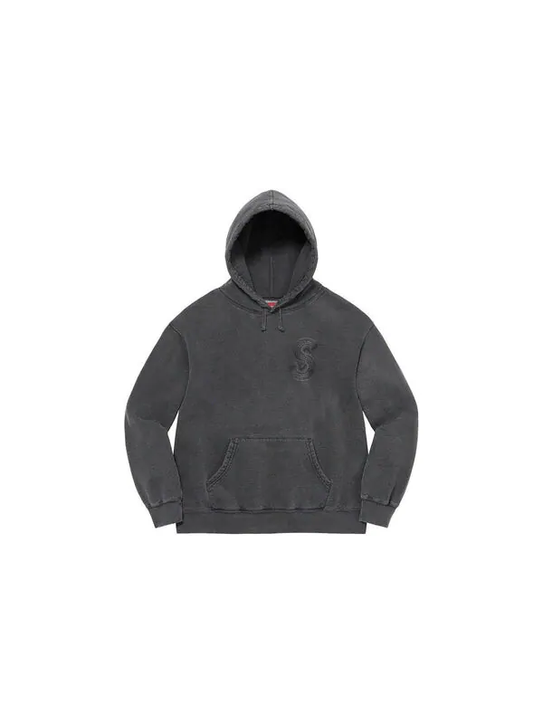 Толстовка ss23 week9 overdyed hoodie 'black' Supreme — изображение 2 из 2, черный