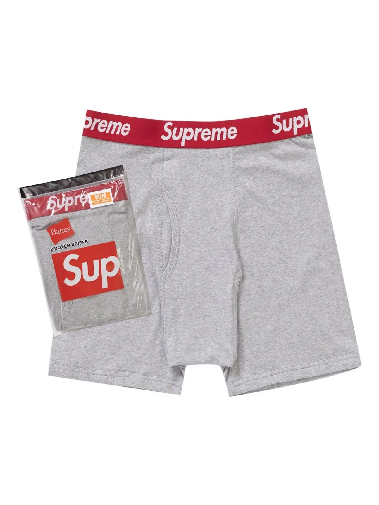 Трусы-боксеры Supreme Hanes, комплект из 2 штук — изображение 1 из 1, серый