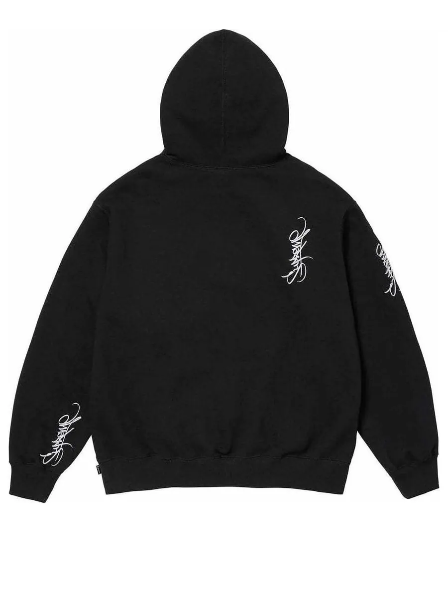 Худи Supreme Tag Hooded Sweatshirt 'Black White' — изображение 2 из 2, черный