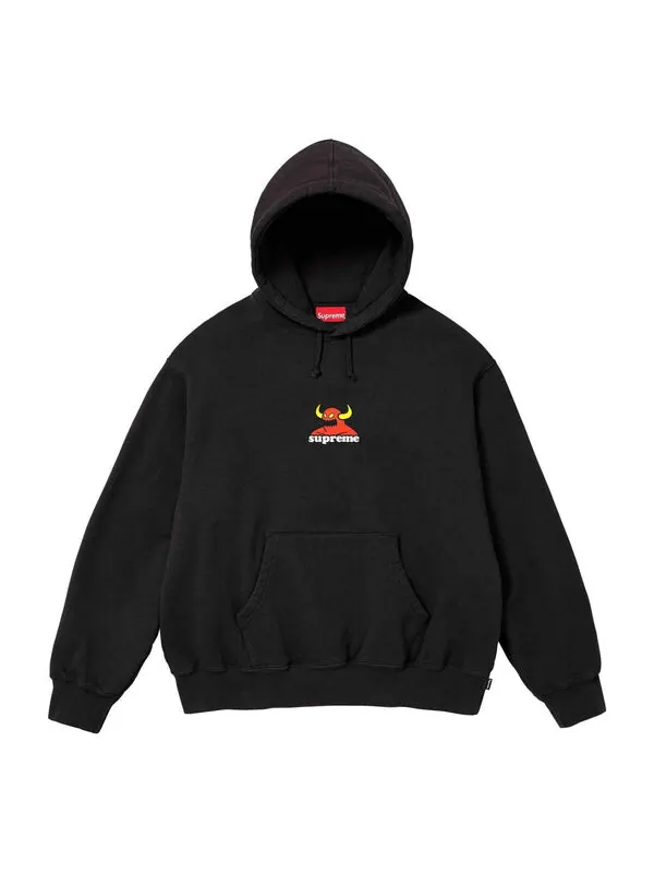 Толстовка x toy machine hooded sweatshirt 'black red' Supreme — изображение 1 из 1, черный/красный
