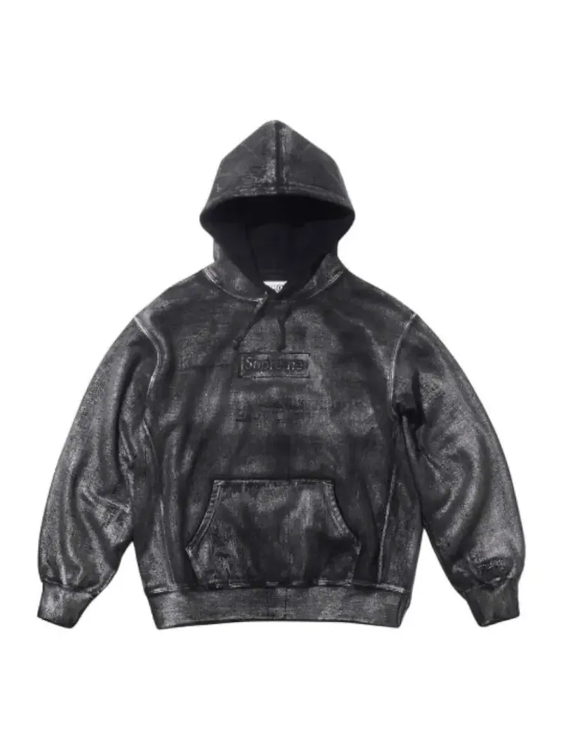 Худи Supreme x MM6 Maison Margiela Foil Box Logo 'Black' — изображение 1 из 2, черный