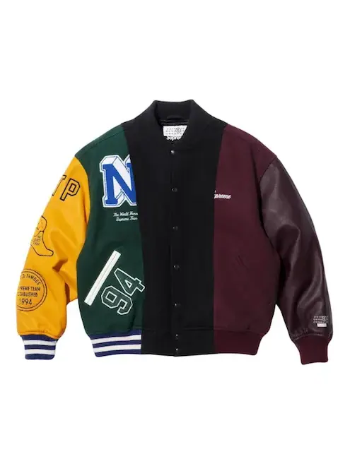 Куртка Supreme x MM6 Maison Margiela Split Varsity Jacket 'Multicolor' — изображение 1 из 2, мульти