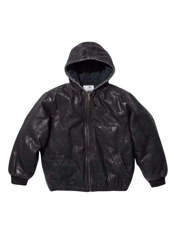 Куртка x mm6 maison margiela foil hooded work jacket 'black' Supreme — изображение 1 из 3, черный