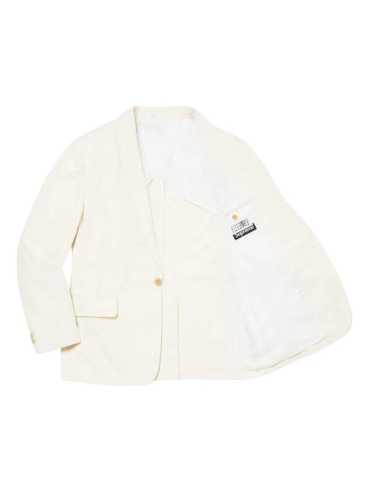 Костюм Supreme x MM6 Maison Margiela из стираного хлопка — изображение 4 из 7, белый