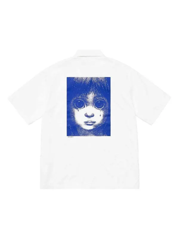 Рубашка x margaret keane teardrop s/s work shirt 'white blue' Supreme — изображение 2 из 2, белый/синий