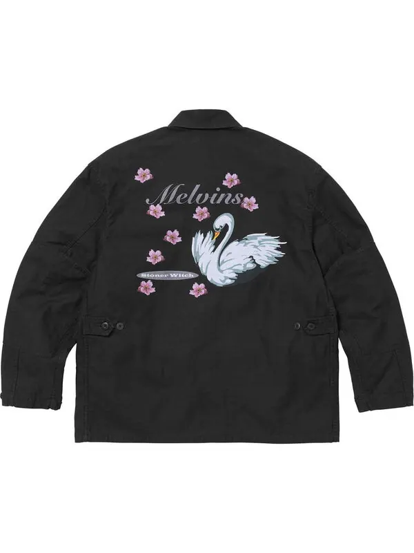 Куртка x melvins bdu jacket 'black white' Supreme — изображение 2 из 2, черный/белый