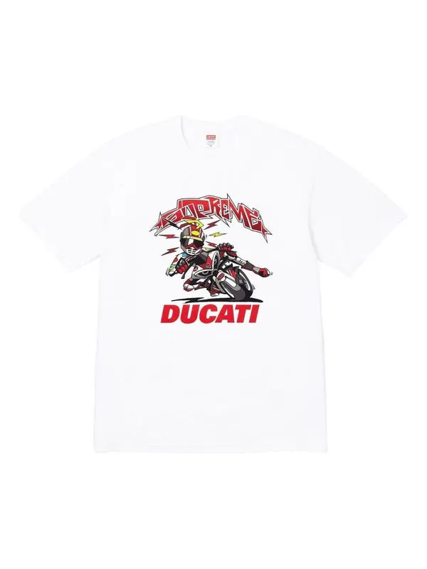 Футболка x ducati bike t-shirt 'white red black' Supreme — изображение 1 из 2, белый/красный/черный