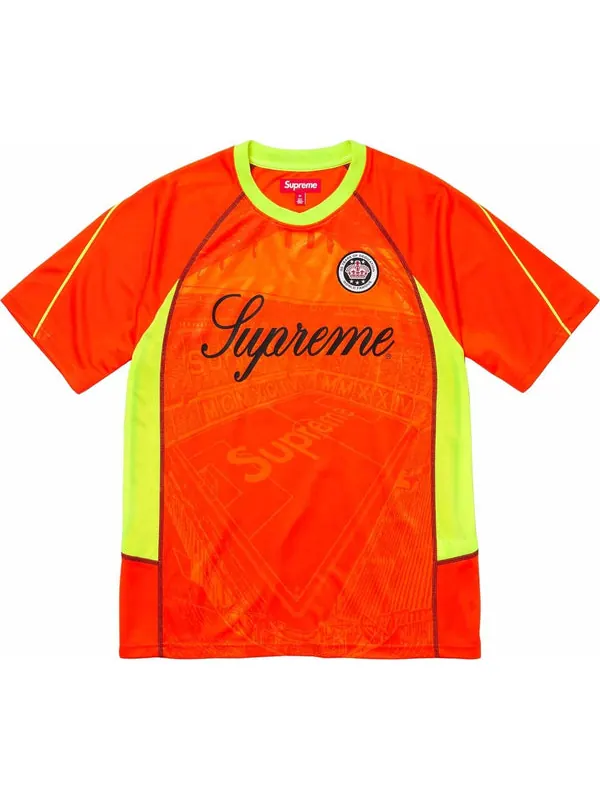 Спортивная футболка jacquard soccer jersey 'orange yellow' Supreme — изображение 1 из 2, оранжевый/желтый