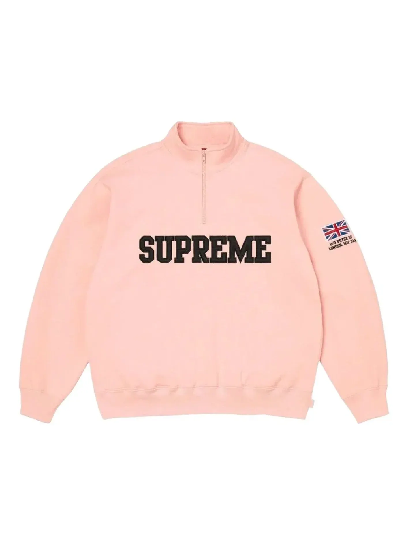 Пуловер Supreme SS26 Shop Flag Half Zip Pullover 'Light Pink-London' — изображение 1 из 1, розовый