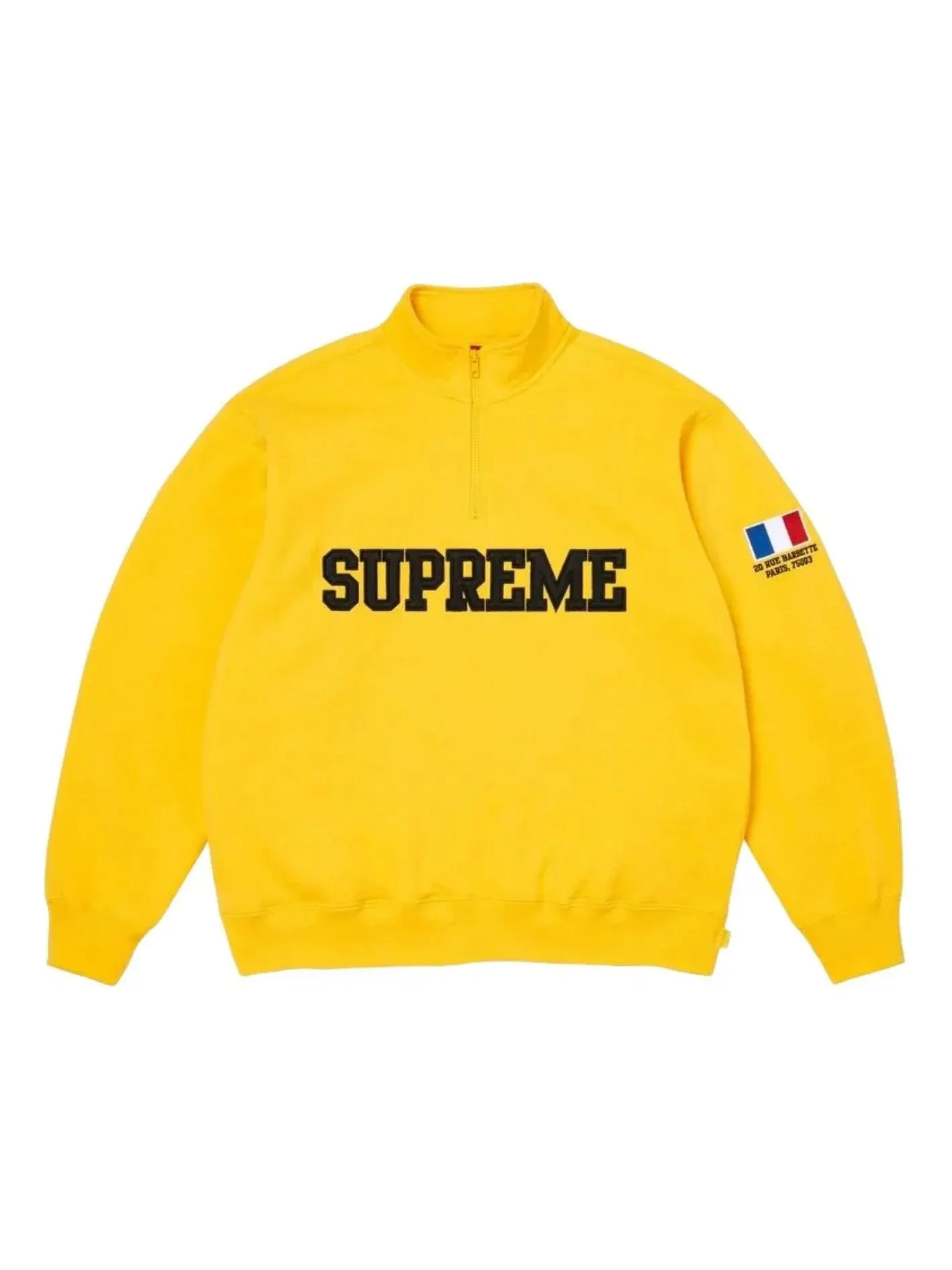 Пуловер Supreme SS26 Shop Flag Half Zip Pullover 'Yellow-Paris' — изображение 1 из 1, желтый