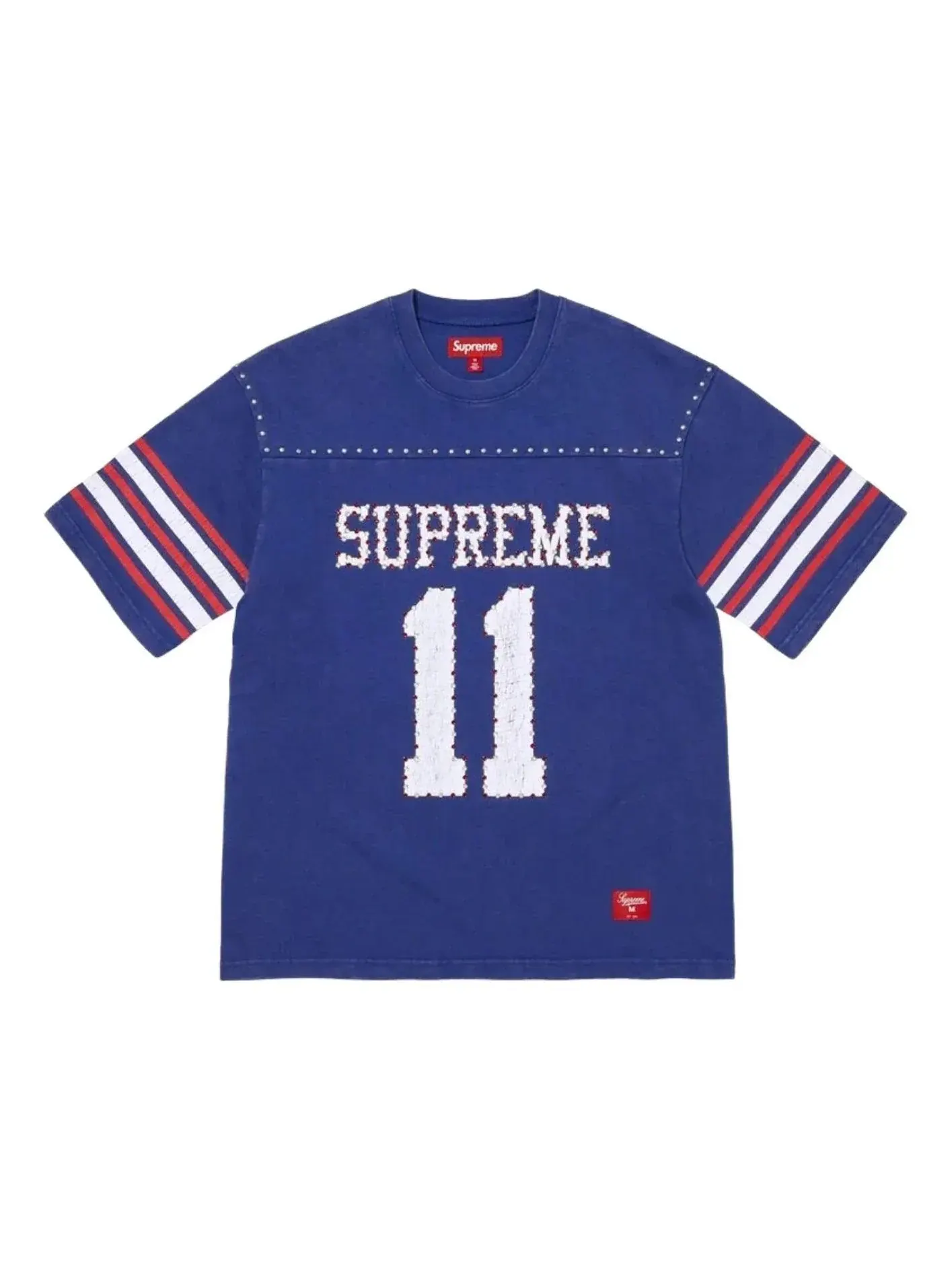 Футболка Supreme SS26 Studded S/S Football T-Shirt 'Blue' — изображение 1 из 2, синий