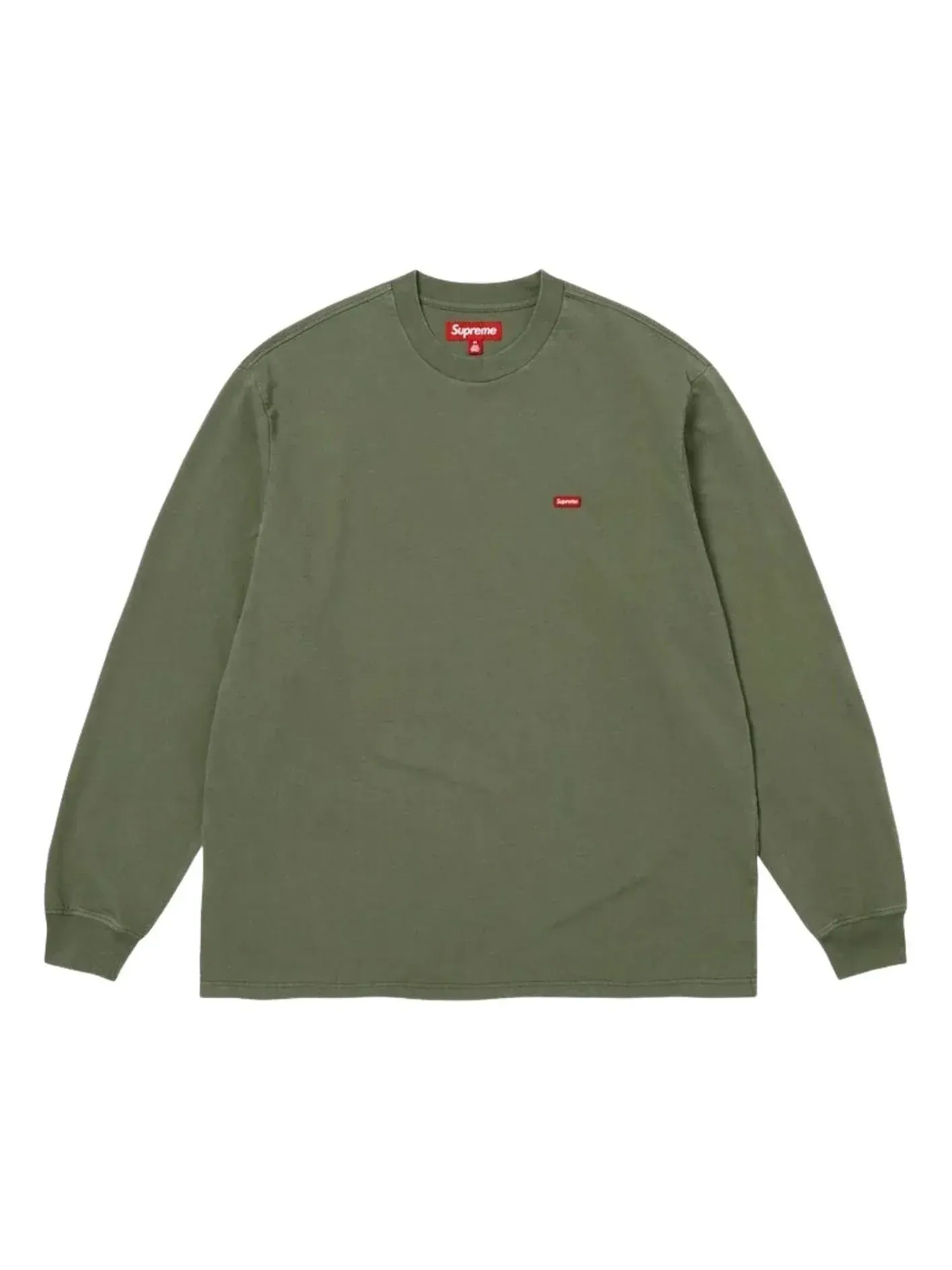 Футболка Supreme SS26 Small Box с длинными рукавами — изображение 1 из 1, оливковый зеленый