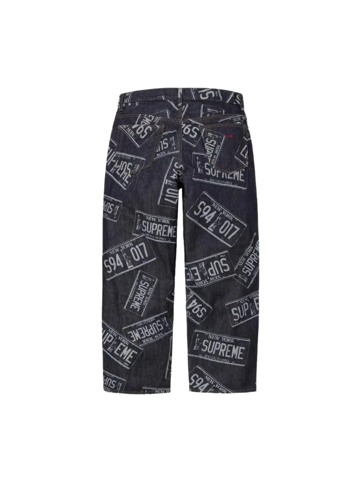 Джинсы Supreme SS26 License Plate Baggy Jean 'Rigid Indigo' — изображение 2 из 2, черный