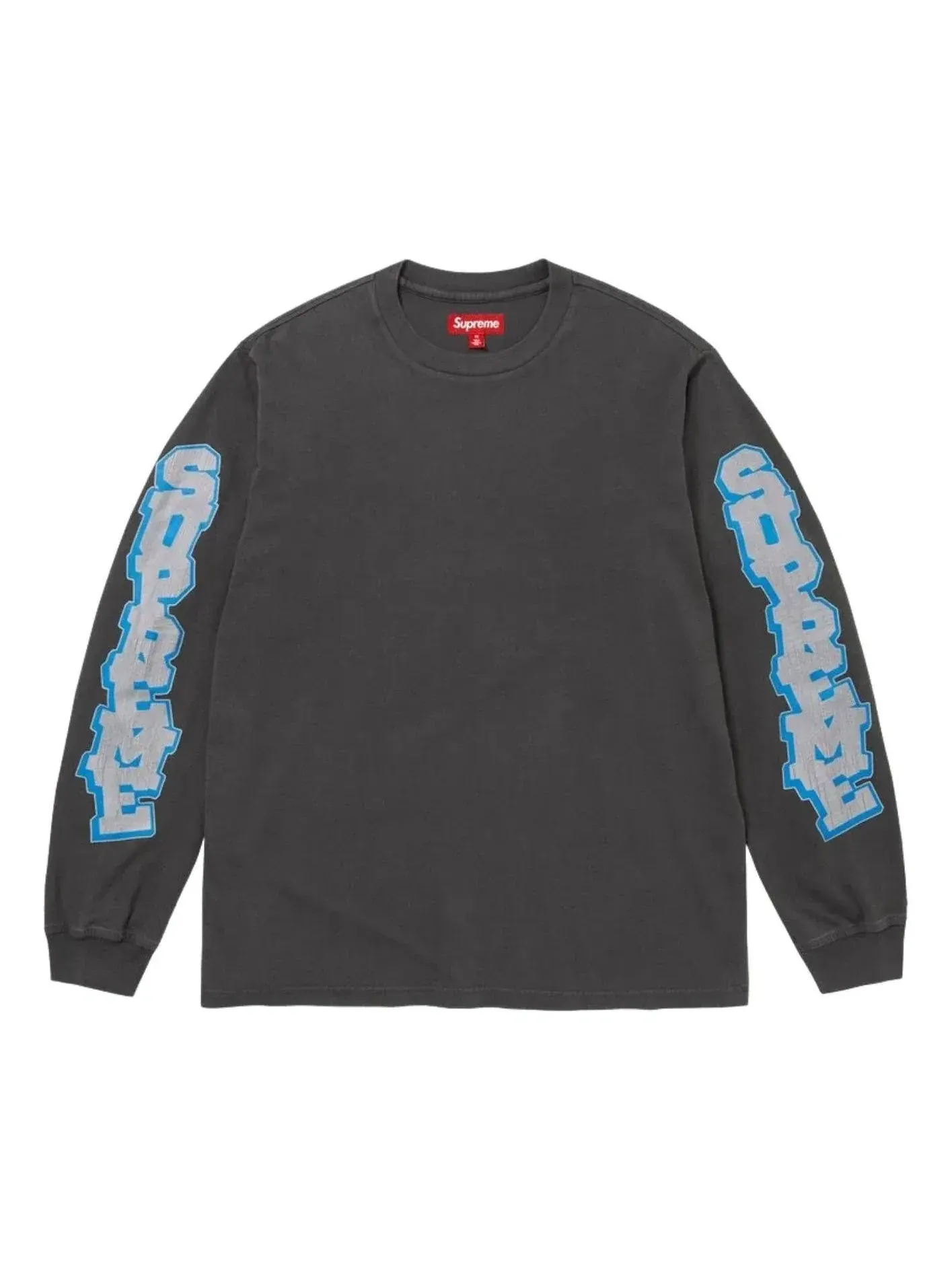 Футболка Supreme SS26 Cracked Sleeve L/S T-Shirt 'Washed Black' SUP-SS26-042-BLK — изображение 1 из 1, черный