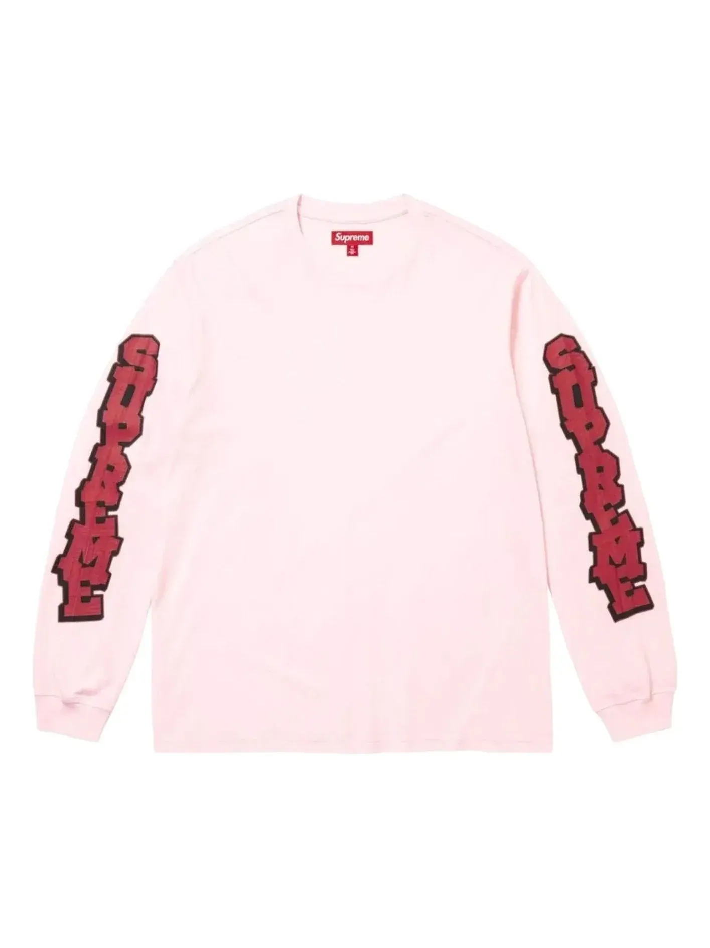 Футболка Supreme SS26 Cracked Sleeve L/S T-Shirt 'Washed Pink' — изображение 1 из 1, розовый
