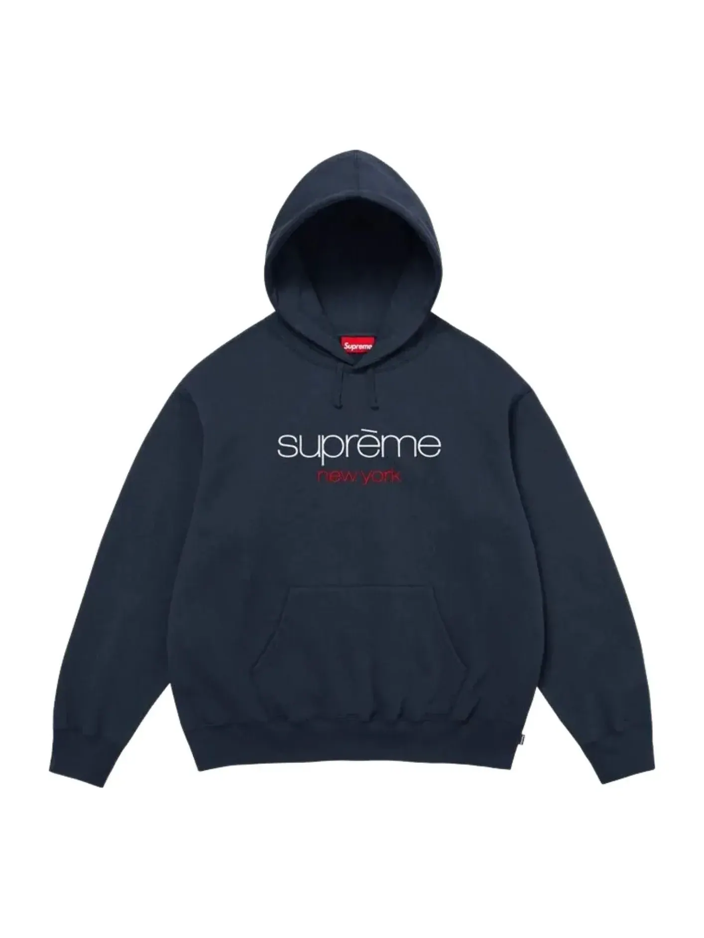Толстовка Supreme SS26 Classic Logo Hooded Sweatshirt 'Navy' — изображение 1 из 1, темно-синий