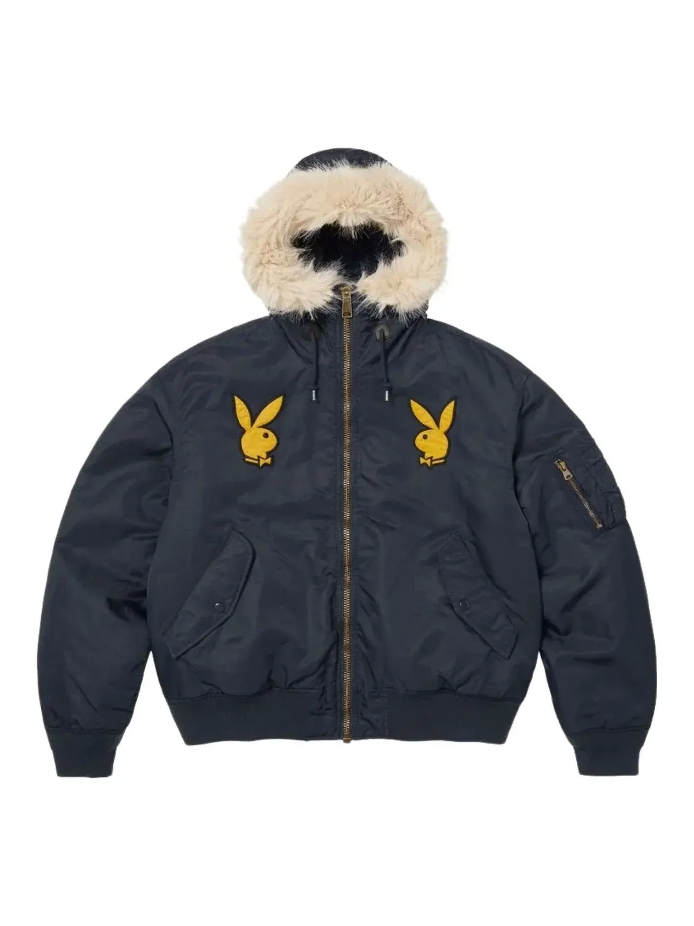 Куртка Supreme x Playboy SS26 Hooded MA-1 'Navy' — изображение 1 из 1, темно-синий