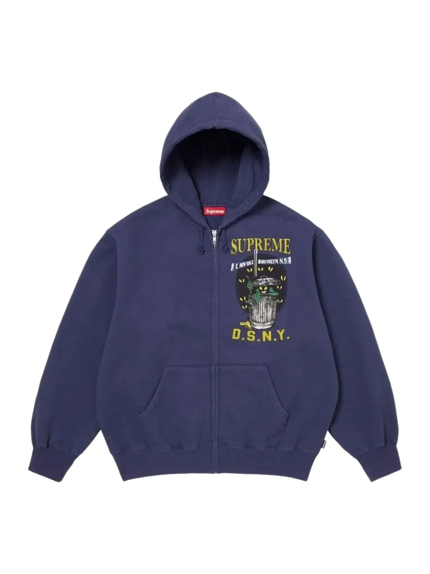 Толстовка Supreme x DSNY SS26 на молнии с капюшоном — изображение 2 из 2, темно-синий