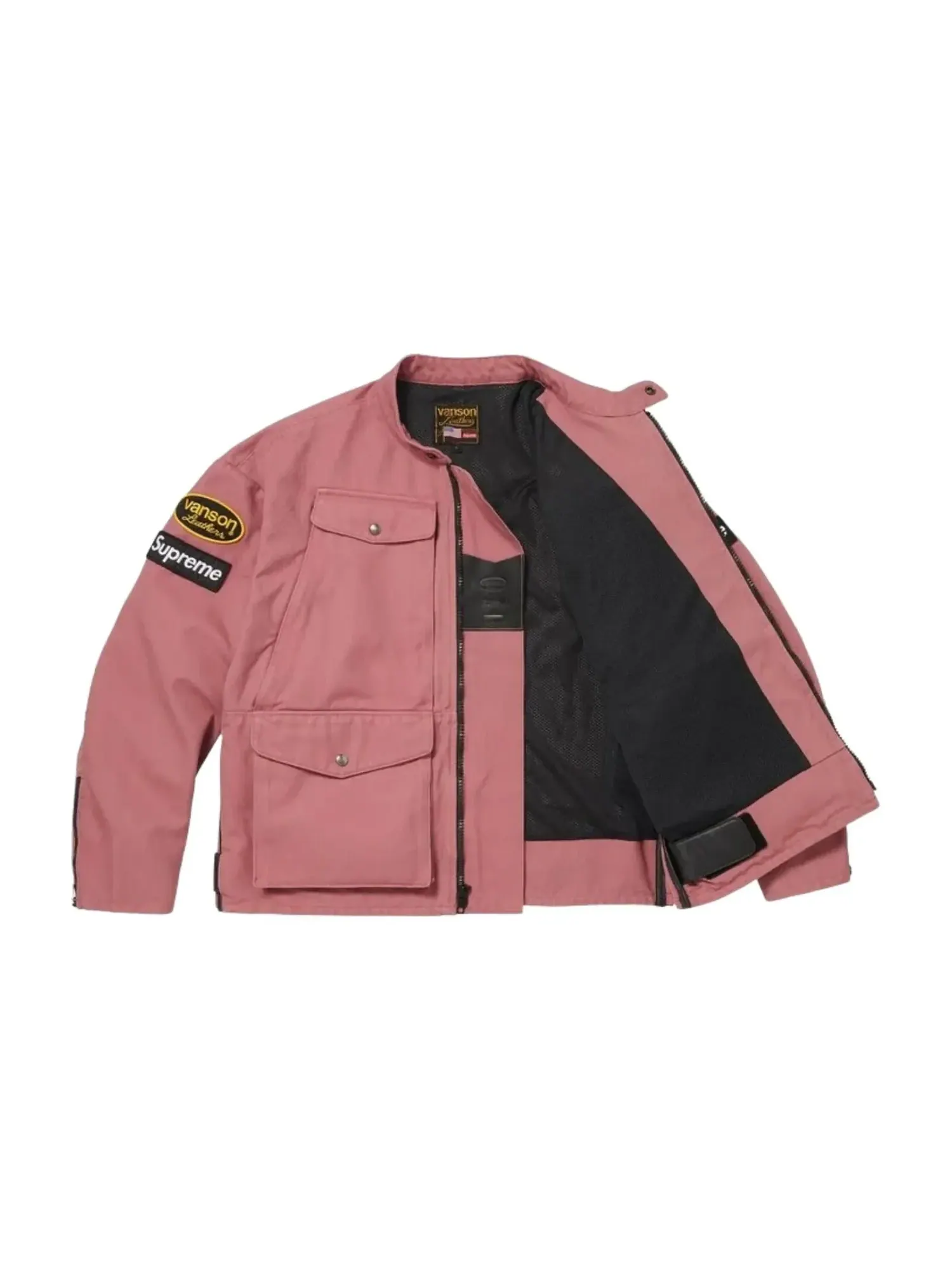 Куртка Supreme x Vanson SS26 из кожи и материала Cordura — изображение 2 из 3, розовый