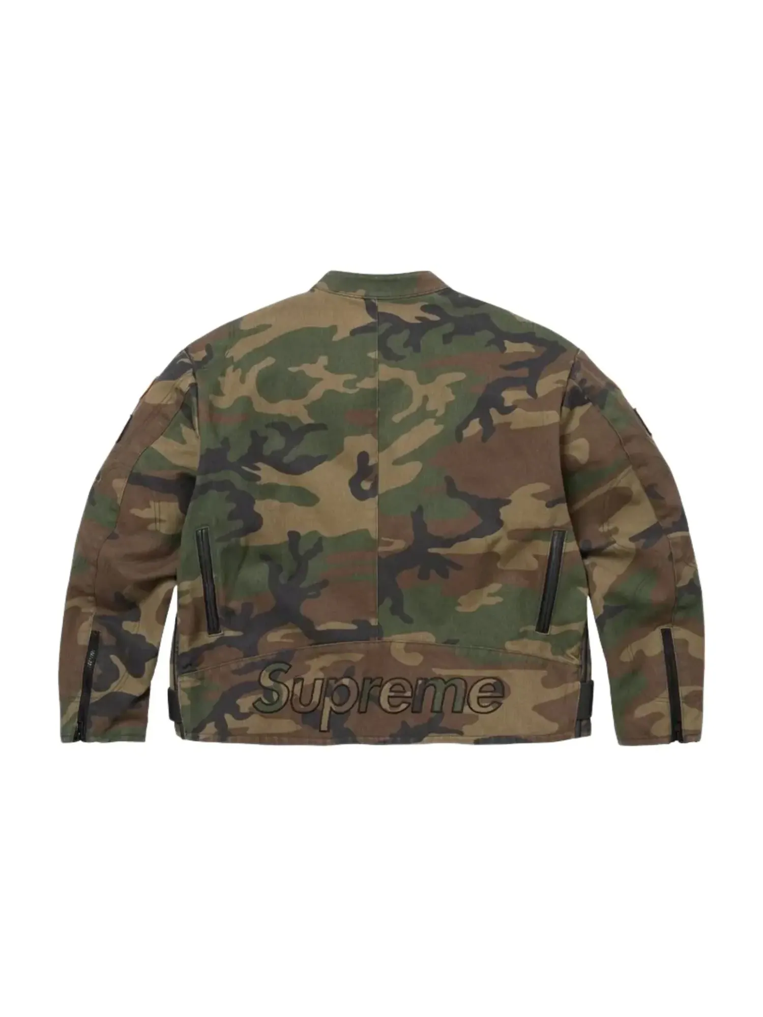 Куртка Supreme x Vanson SS26 из кожи Cordura, расцветка 'Woodland Camo' — изображение 3 из 3, зеленый