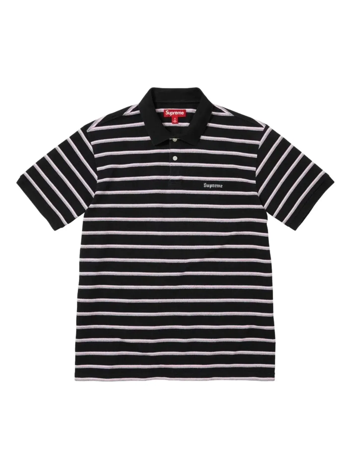 Поло Supreme SS26 Washed Stripe Polo 'Black' — изображение 1 из 1, черный