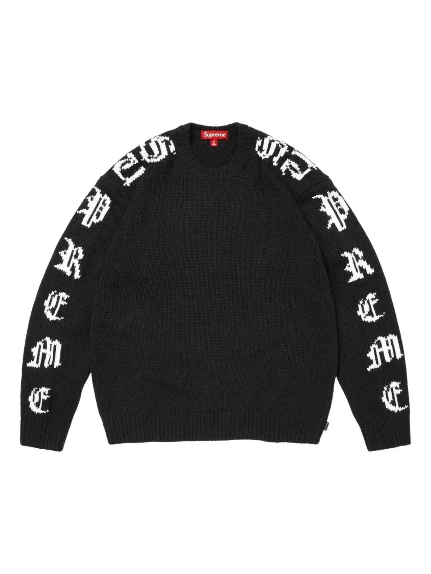Свитер Supreme SS26 Old English Sleeves 'Black' — изображение 1 из 1, черный