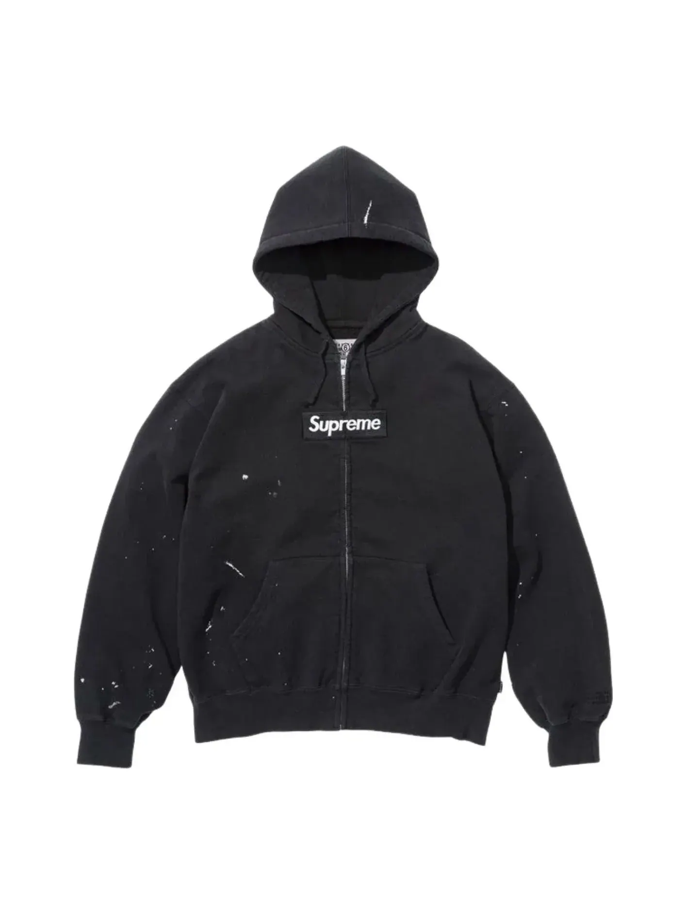 Толстовка Supreme x MM6 Maison Margiela с логотипом в виде коробки и застежкой-молнией — изображение 1 из 1, черный