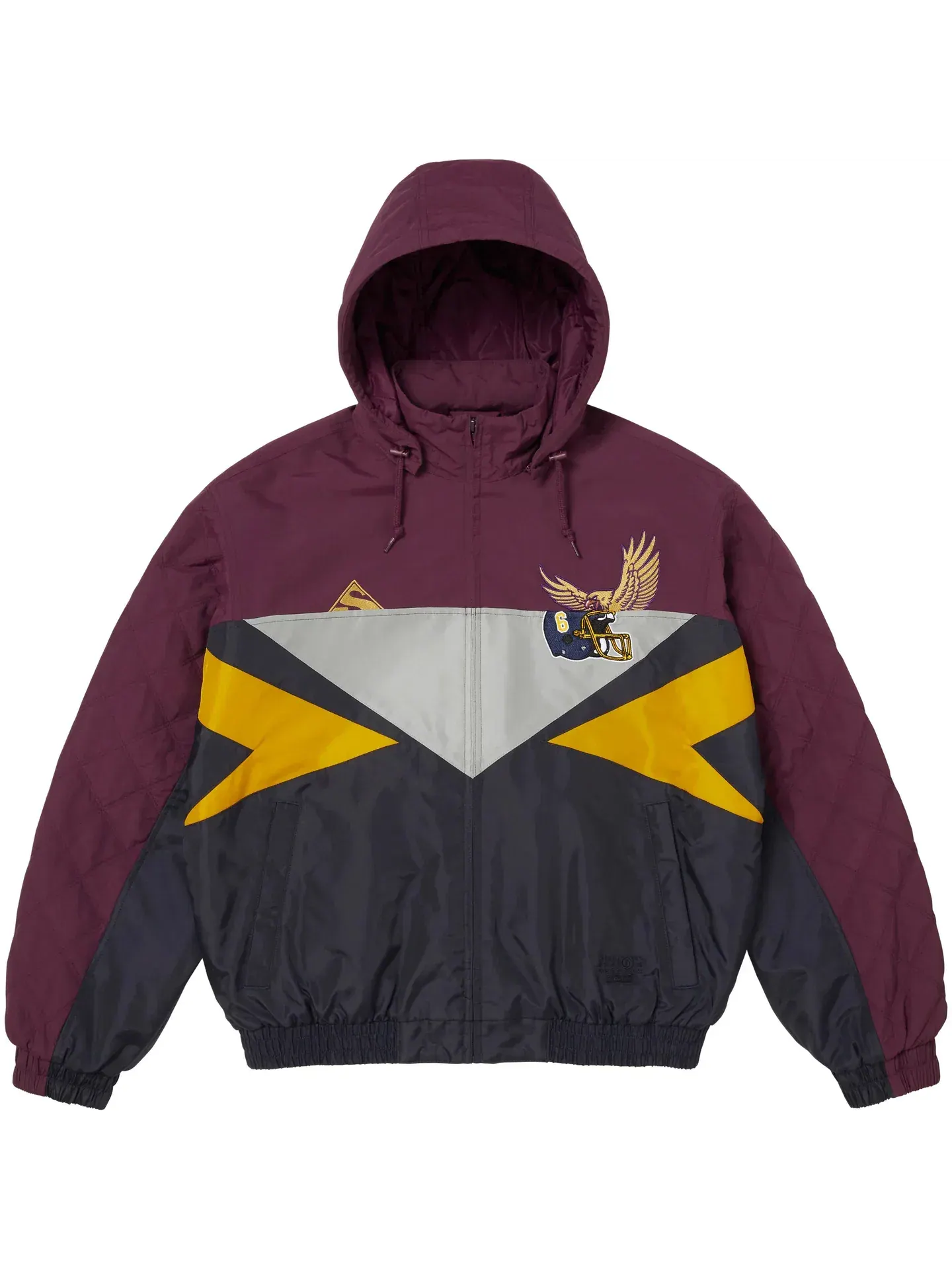 Куртка MM6 Maison Margiela SS26 WEEK4 Split Stadium Jacket, унисекс Supreme — изображение 1 из 6, фиолетовый/черный