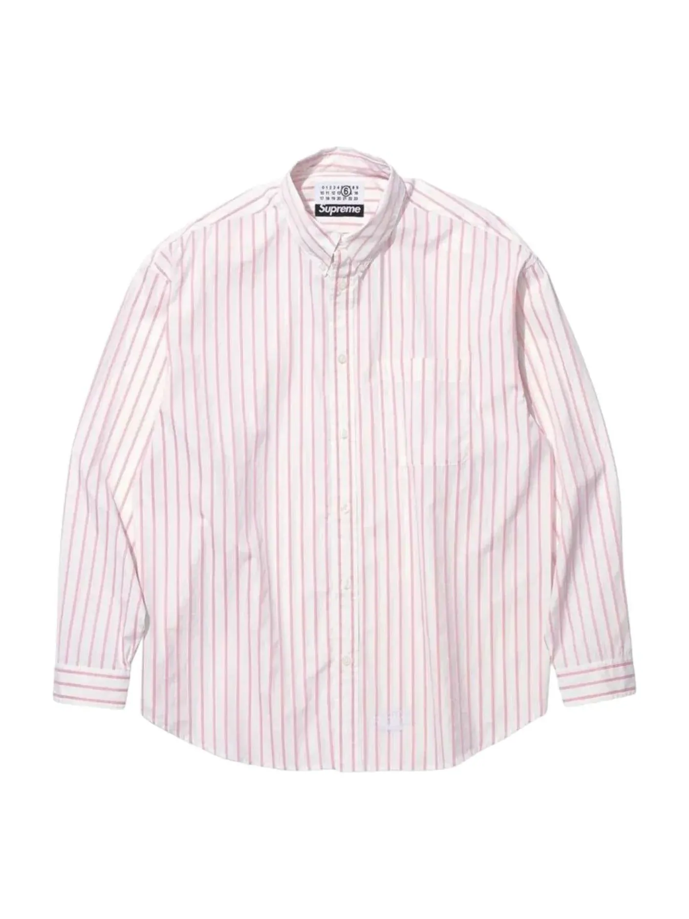 Рубашка Supreme x MM6 Maison Margiela в полоску — изображение 1 из 1, розовый
