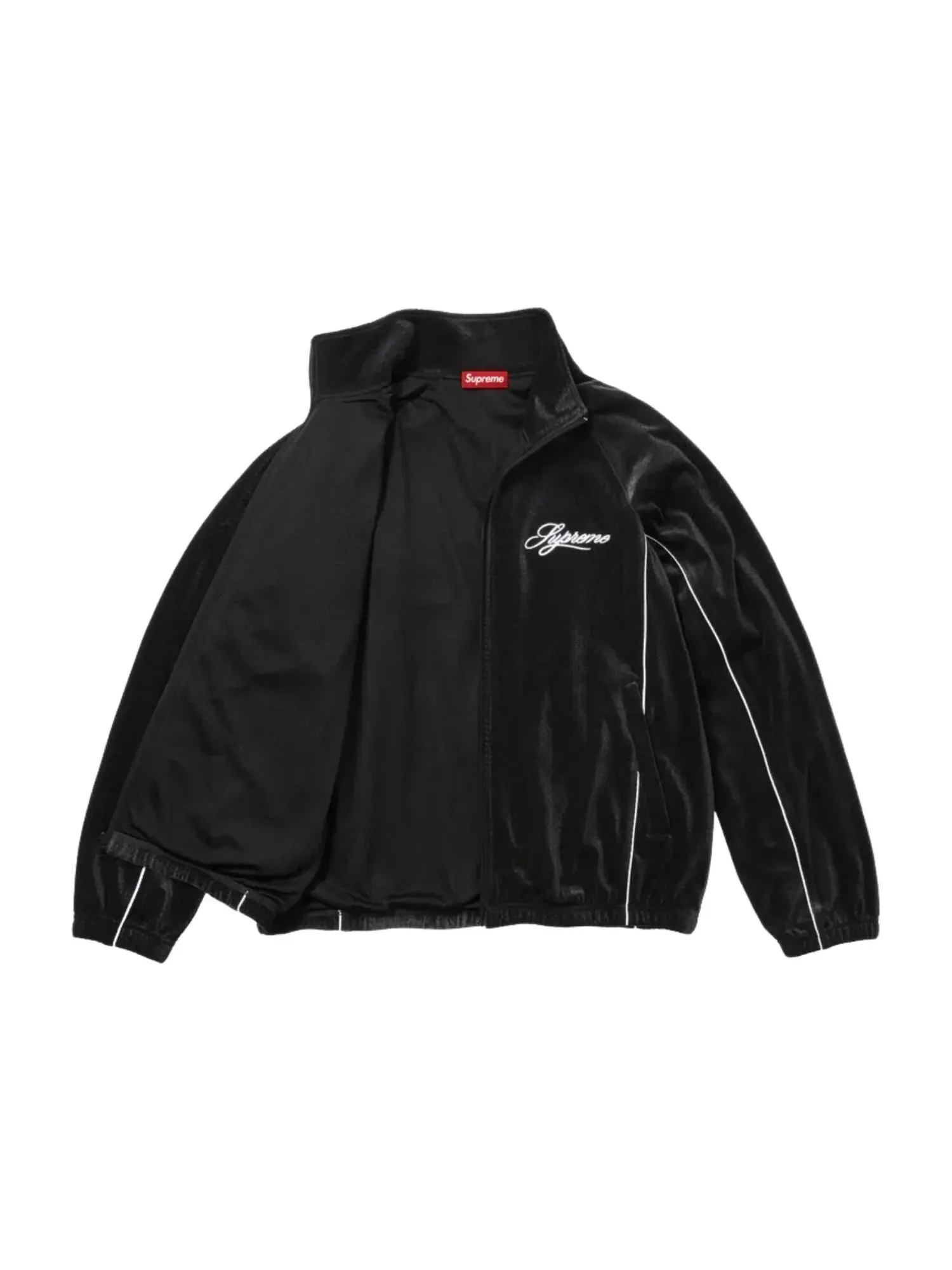 Спортивная куртка Supreme SS26 из велюровой сетки, черная, SUP-SS26-121-BLK — изображение 2 из 3, черный