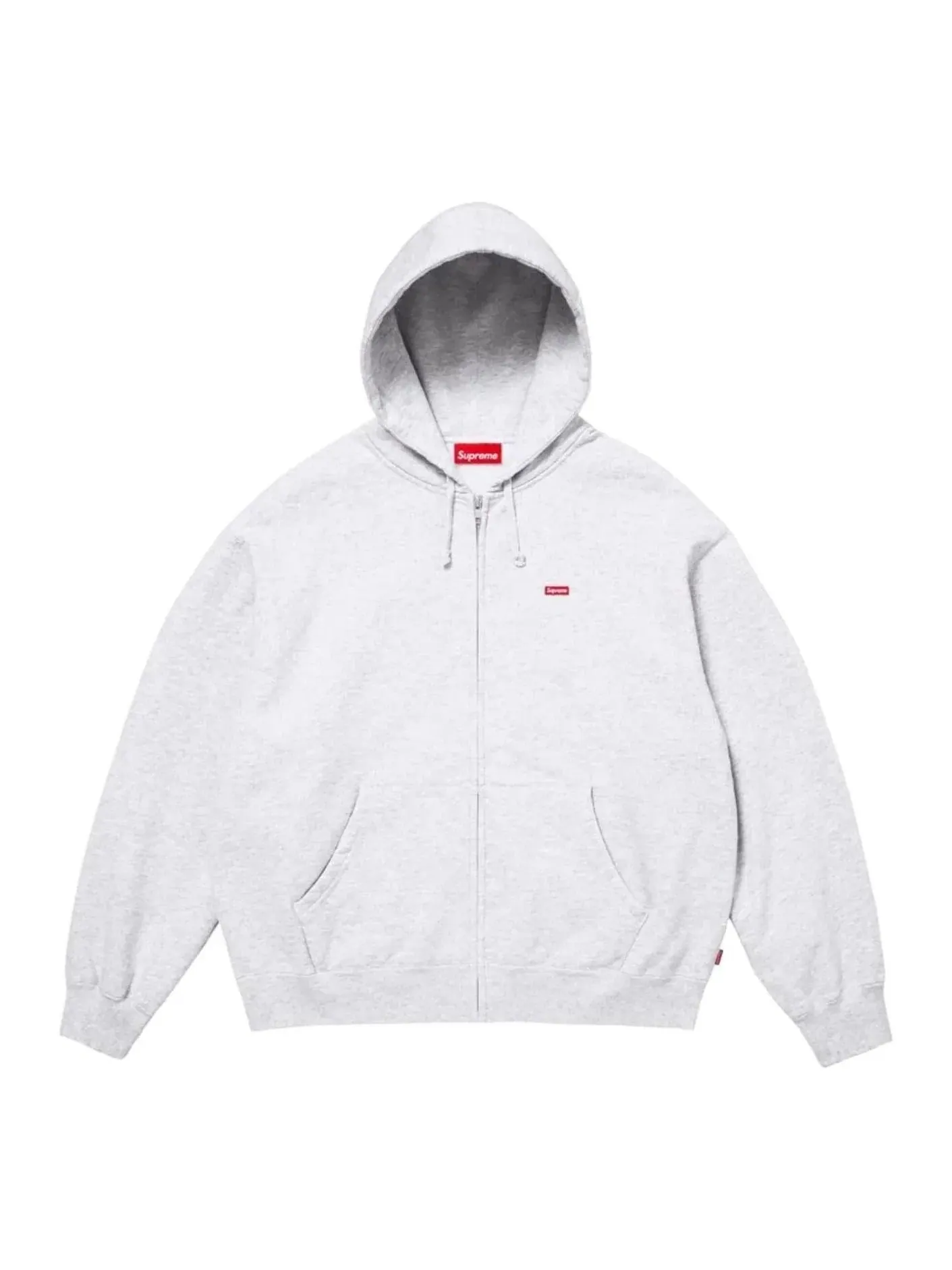 Толстовка Supreme SS26 Small Box Zip Up Hooded Sweatshirt 'Ash Grey' SUP-SS26-122-GRY — изображение 1 из 1, серый