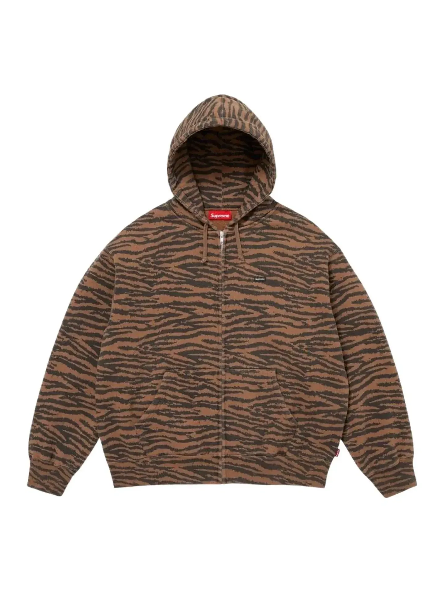 Толстовка Supreme SS26 Small Box Zip Up Hooded Sweatshirt 'Tiger' SUP-SS26-122-TGR — изображение 1 из 1, коричневый