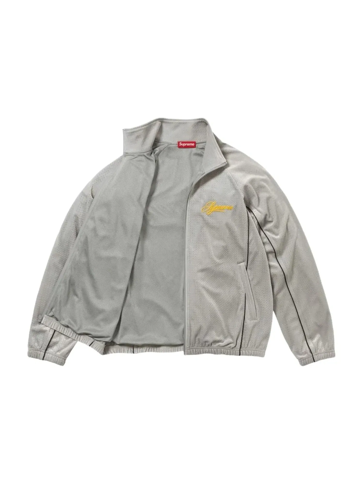 Спортивная куртка Supreme SS26 из велюровой сетки — изображение 2 из 3, серебряный
