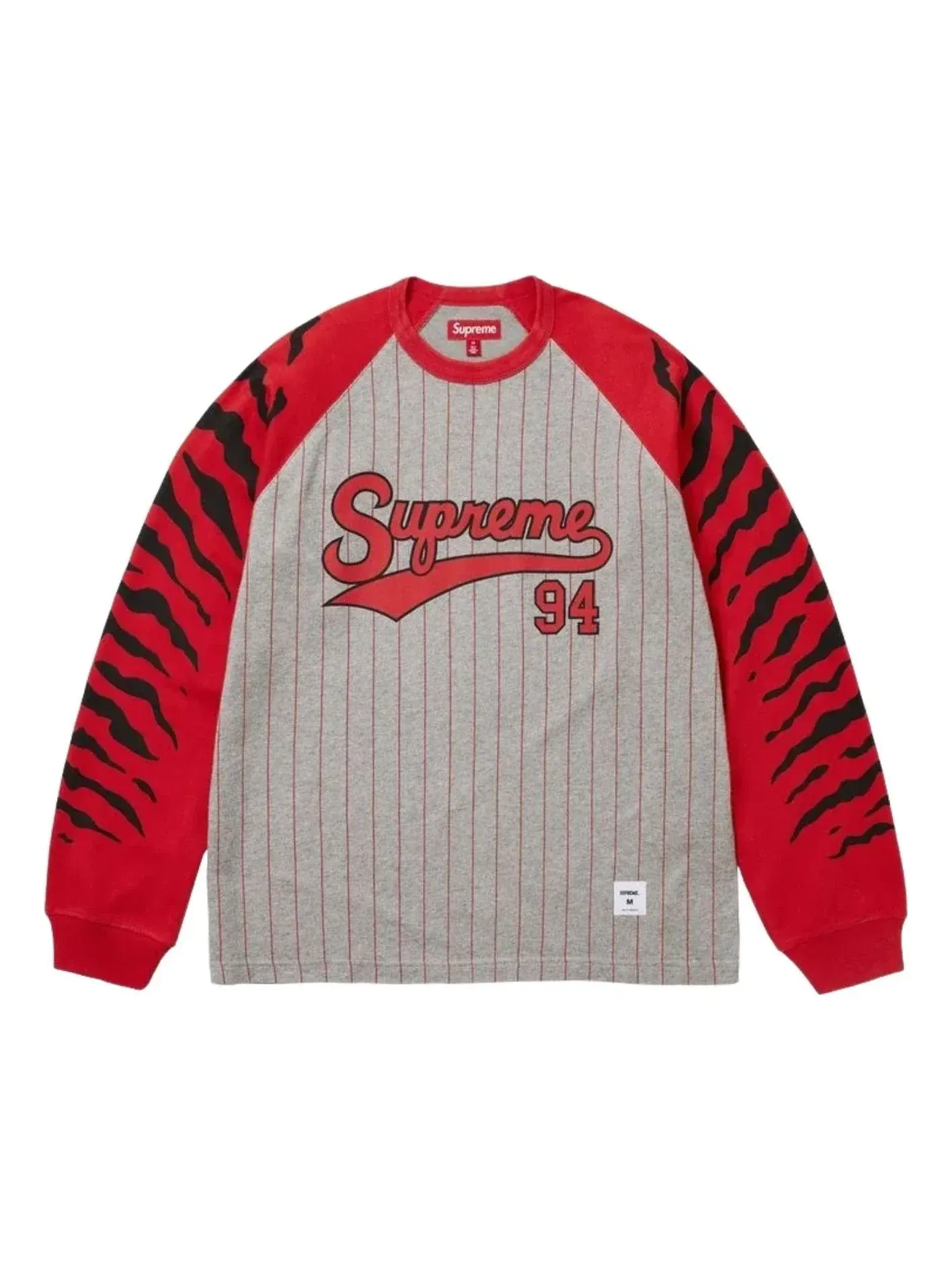Футболка Supreme SS26 Tiger Raglan с длинными рукавами — изображение 1 из 1, серый
