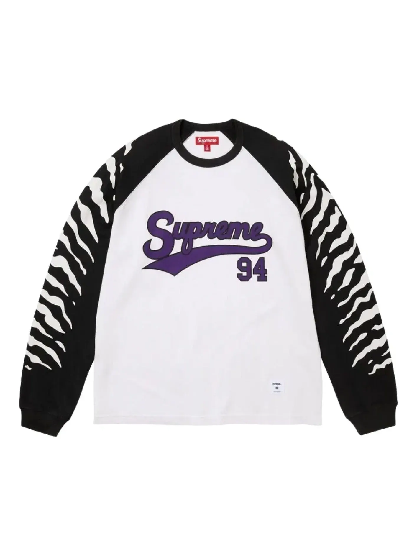 Футболка Supreme SS26 Tiger Raglan с длинными рукавами, белая, SUP-SS26-123-WHT — изображение 1 из 1, белый