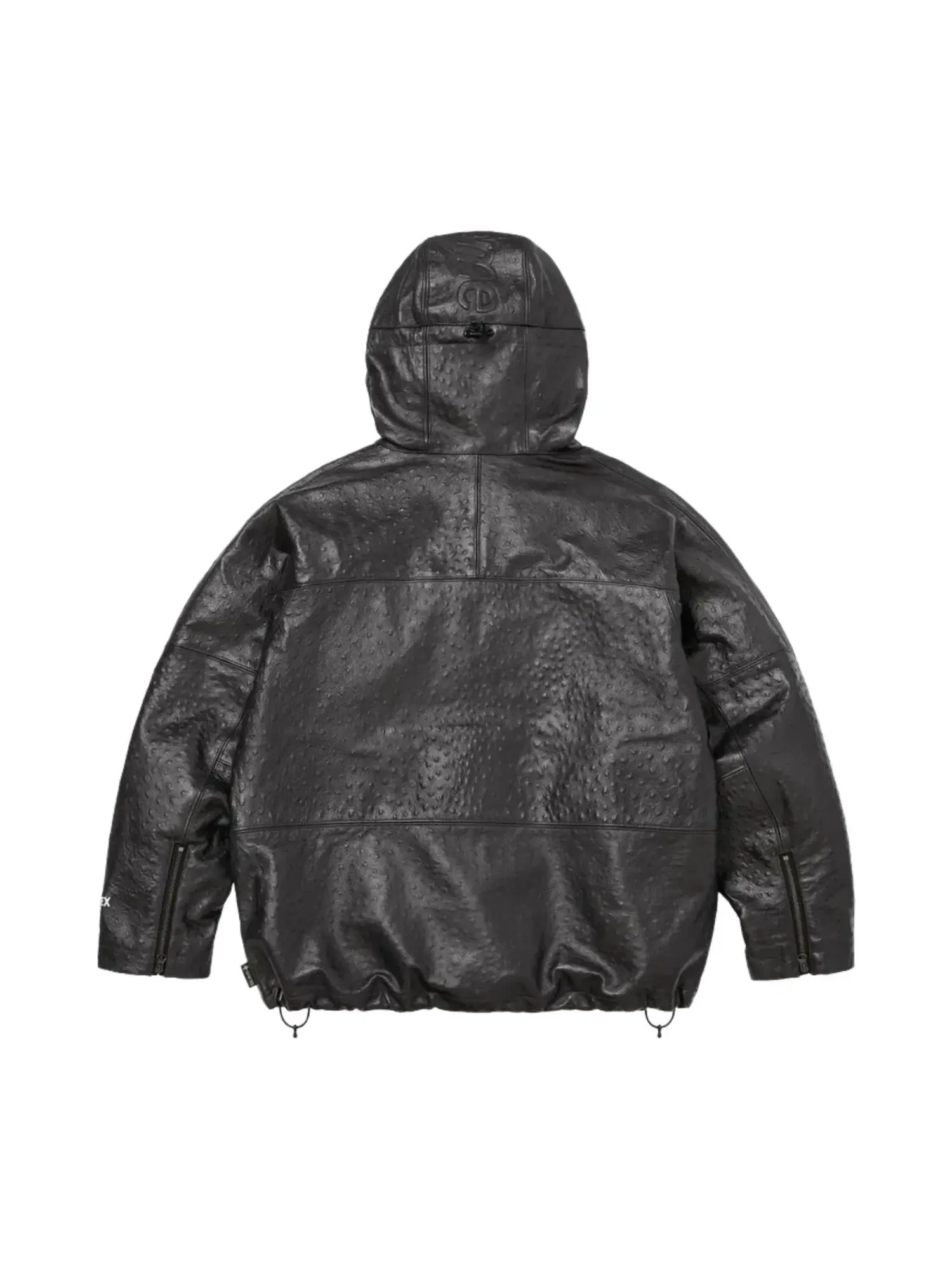 Куртка Supreme SS26 из кожи с тиснением под страусиную кожу GORE-TEX, черная, SUP-SS26-124-BLK — изображение 3 из 3, черный