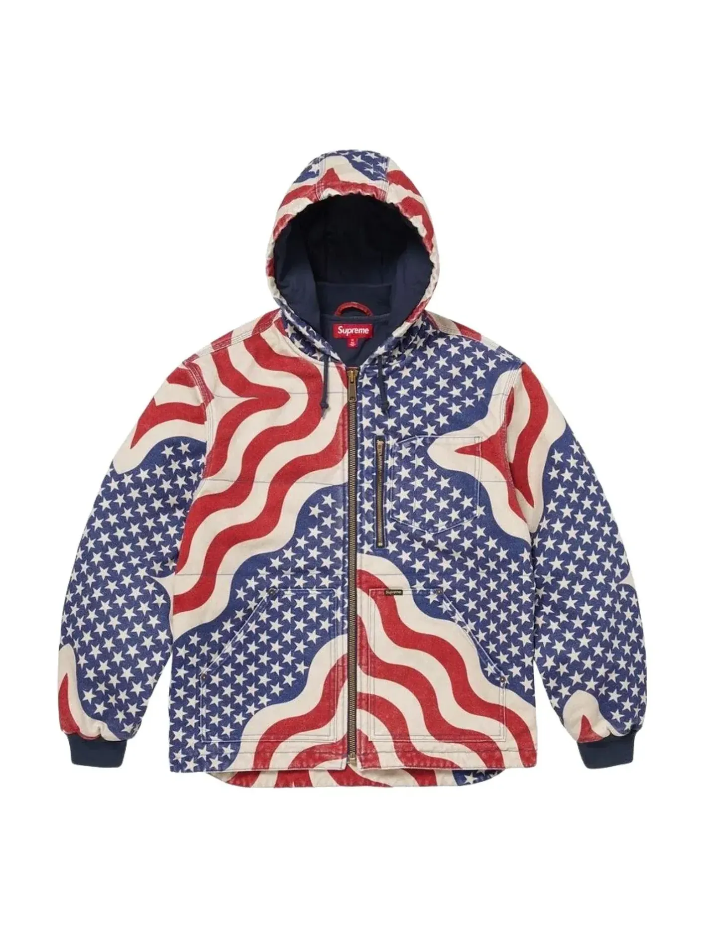 Рабочая куртка Supreme SS26 Flag Quilted Hooded Work Jacket 'Multicolor' — изображение 1 из 3, мульти