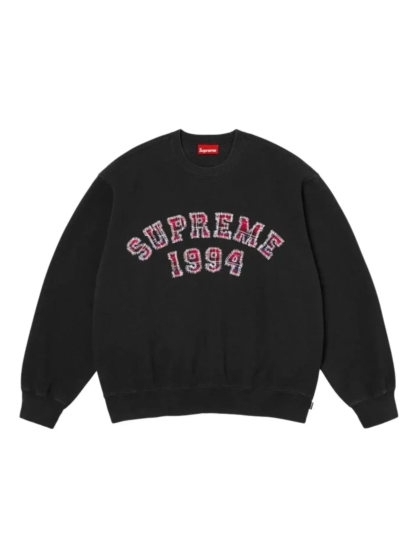 Свитшот Supreme SS26 Plaid Arc Crewneck 'Black' — изображение 1 из 1, черный