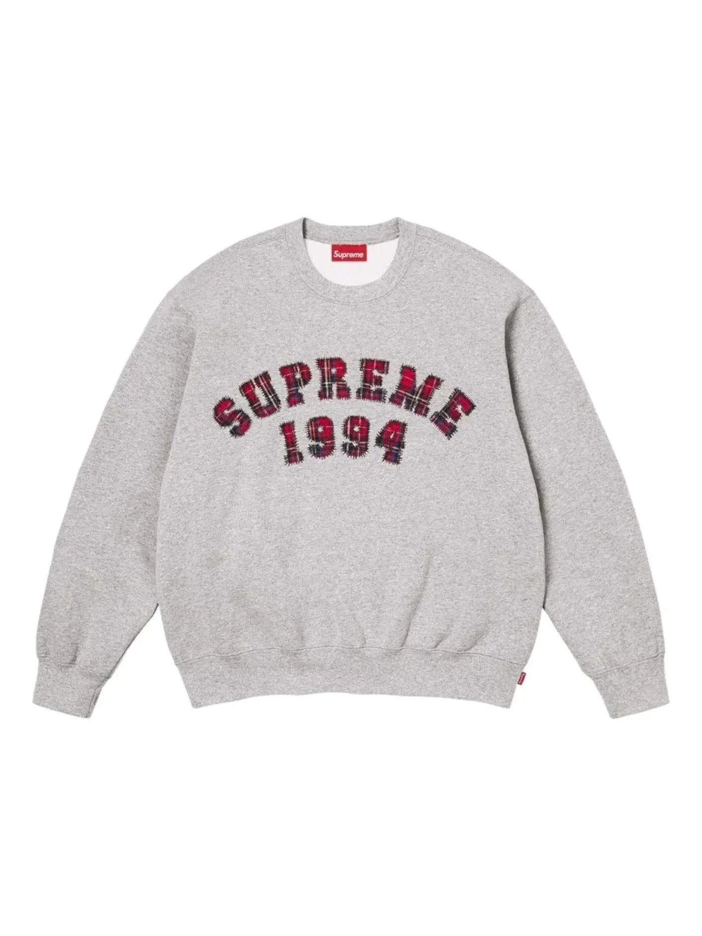 Свитшот Supreme SS26 Plaid Arc Crewneck 'Grey' SUP-SS26-133-GRY — изображение 1 из 1, серый