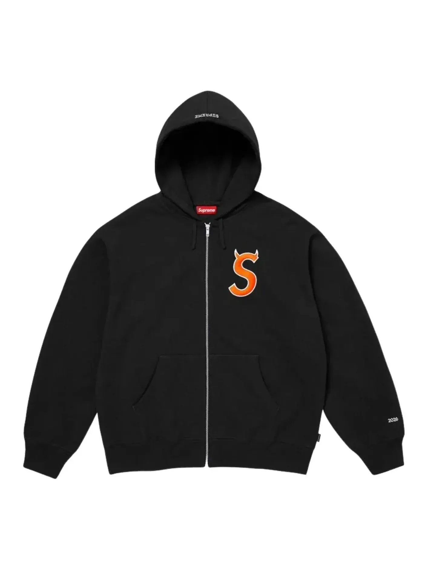 Толстовка Supreme SS26 Devil S Logo на молнии с капюшоном — изображение 1 из 1, черный